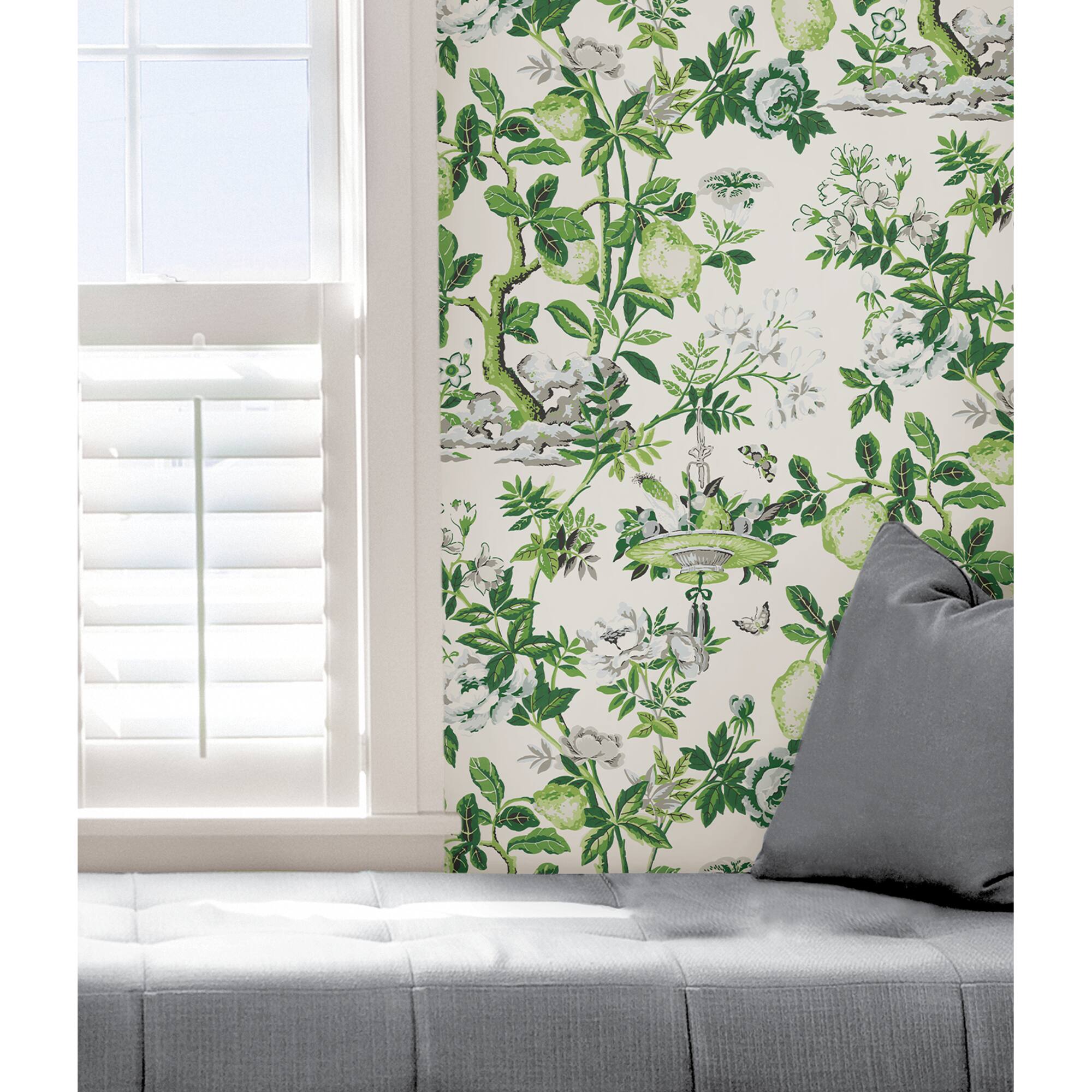 Wallpops Verdance Shantung Garden Scalamandre Self Adhesive Wallpaper
